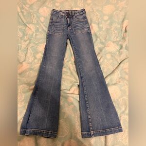 American Eagle Outfitters Light Blue Wide Leg Jeans Super Hi-Rise Flare